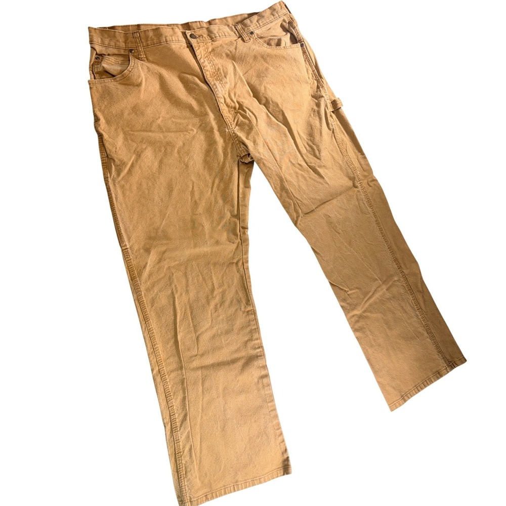 Genuine Dickies Mens Carpenter Pants 42x30 Duck Brown Canvas Workwear EU1939RBD